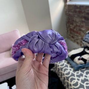 HANDMADE: Gorgeous Dark Purple Satin Beaded Lace Soft Headband